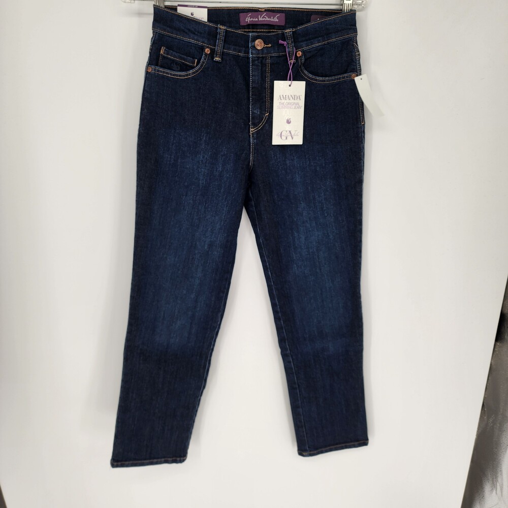 Gloria Vanderbilt Size 6P Short Amanda Madison Dark Wash Slimming Jeans NWT